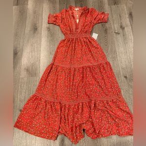 Max Studio Short Sleeve Long Floral dress